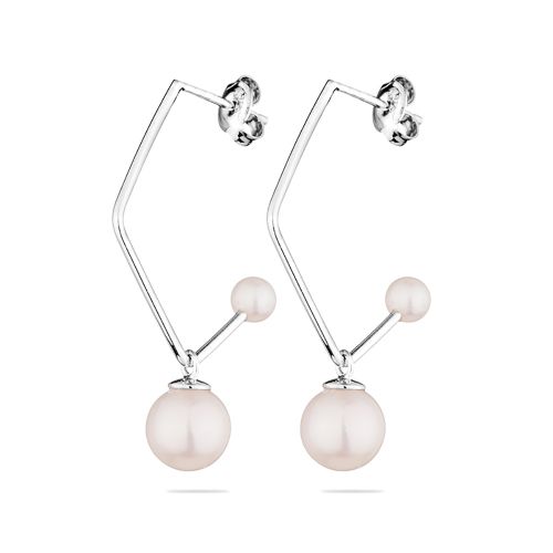 Вид : Сладководни перли – Fresh water pearl Цвят : бял Качество на перлата: АА Материал:  сребро проба 925 Размер: 8-8,5 мм